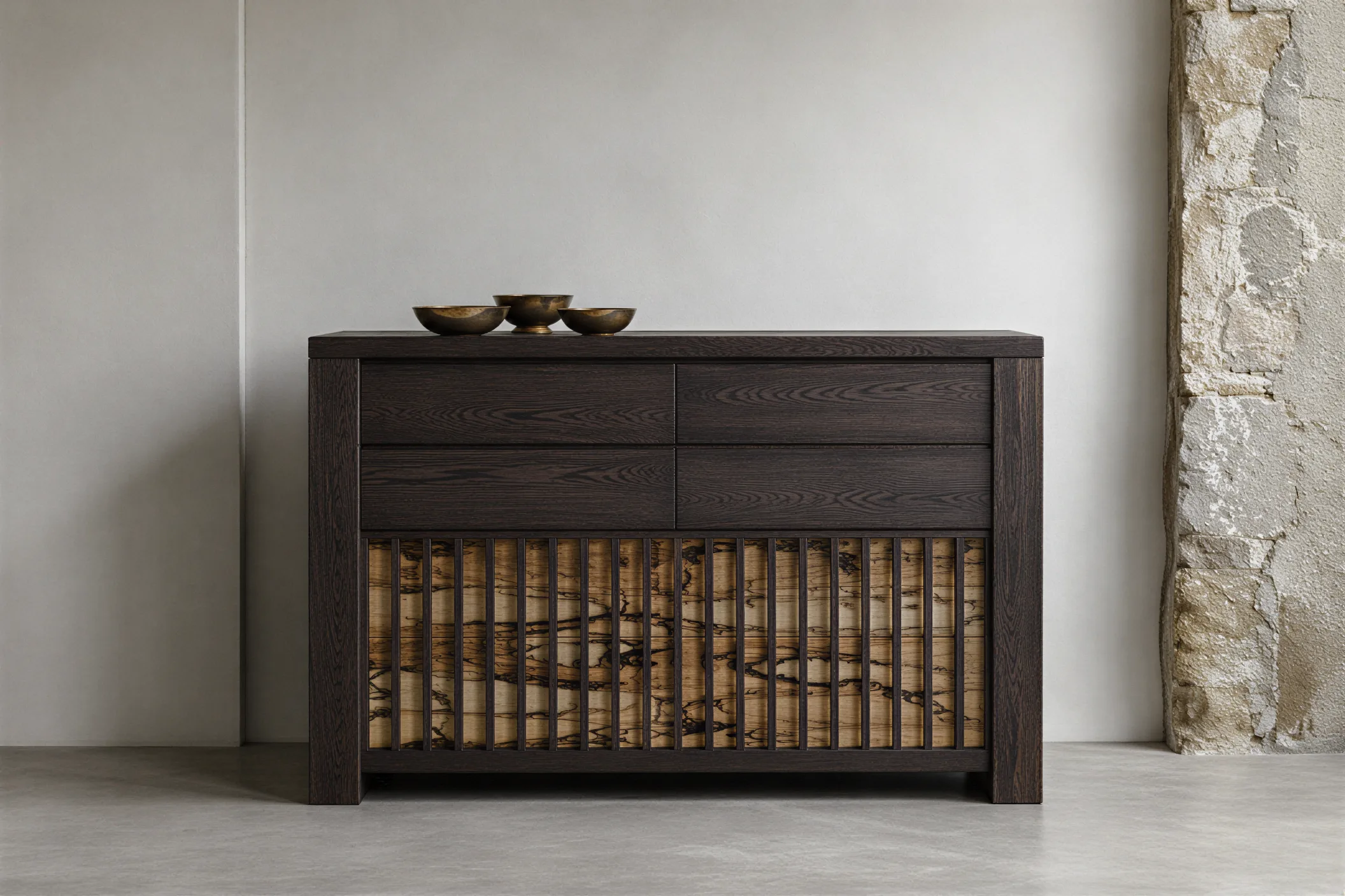 Wood and veneer material study showing different grain patterns and timber cuts